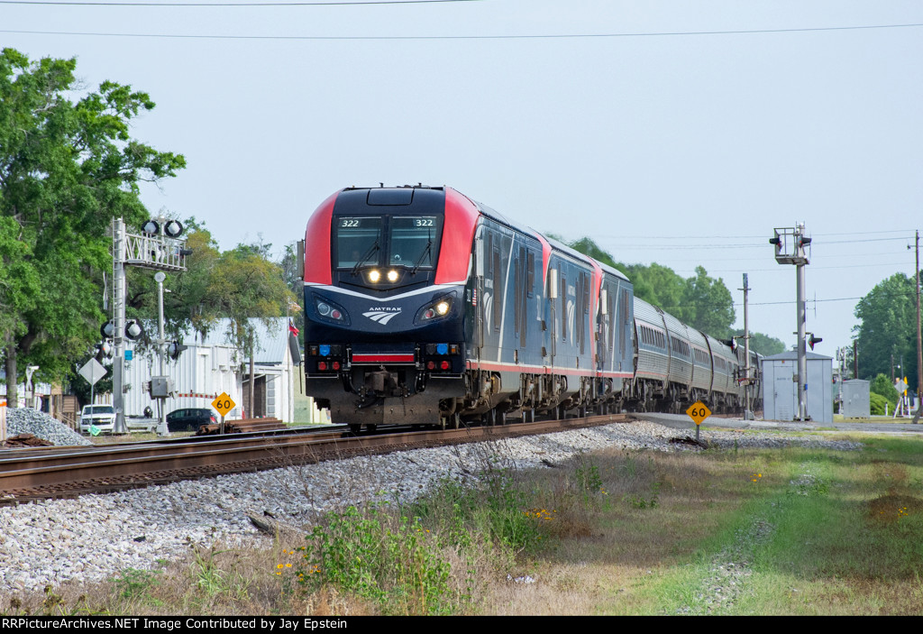 The southbound Silver Meteor speeds through Folkston